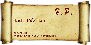 Hadi Péter névjegykártya