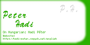 peter hadi business card