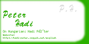 peter hadi business card